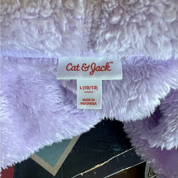 Girls Cat & Jack Purple Furry Jacket size large - Picture 7 of 8